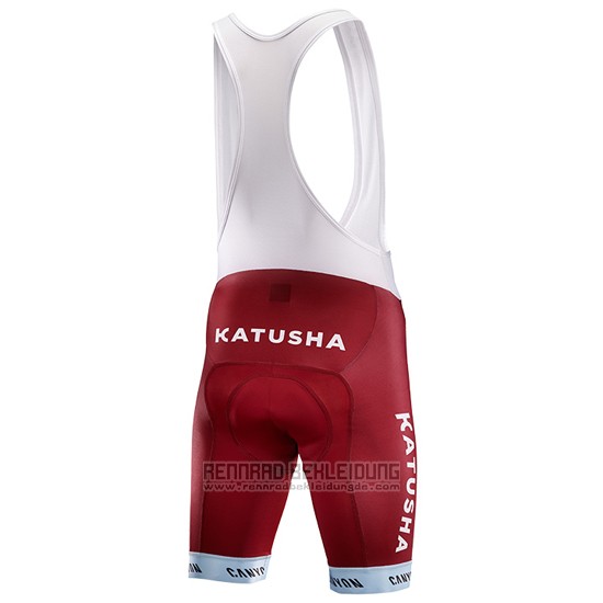 2017 Fahrradbekleidung Katusha Rot und Wei Trikot Kurzarm und Tragerhose - zum Schließen ins Bild klicken